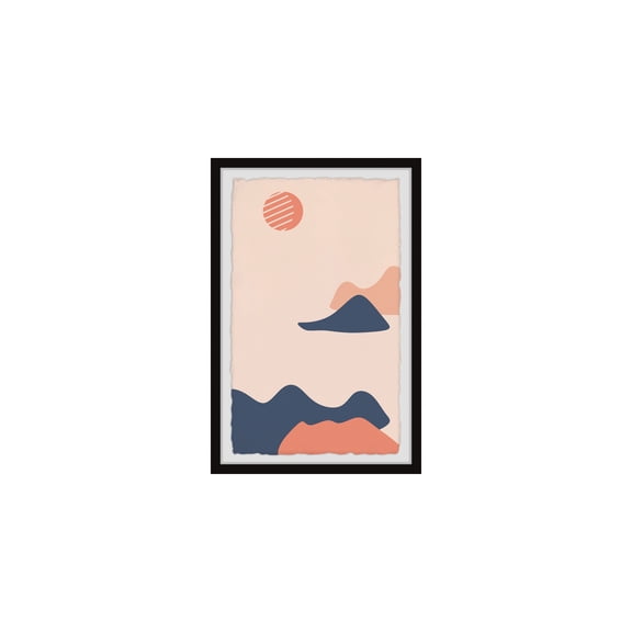 HomeStock Earthy Elements Sun Stripes Framed Painting Print, Wall Art, Canvas Print, Framed Prints, Wall Hanging Prints for Living Room - 16"L x 1.5"D x 24"H