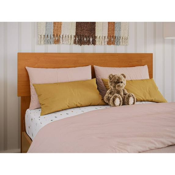 Modern Wood Headboard - Twin Size Bed Frame Panel Headboard - Light Toffee Finish