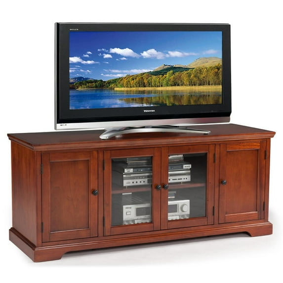 60 Inch TV Stand with Storage - Westwood Brown Cherry Finish