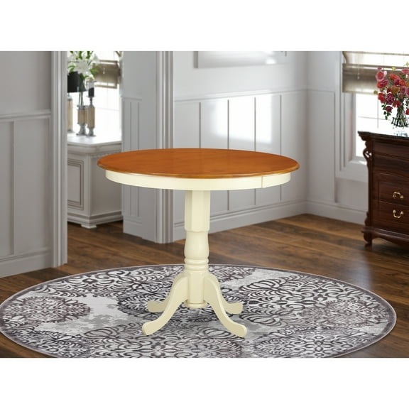 Counter Height Table - Round Dining Table with Pedestal Base - Kitchen Table for Small Spaces