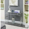 thumbnail image 1 of Modern Glass Console Table - Sleek Metal Frame, 42" Accent Table for Entryway, Living Room Decor, 1 of 1