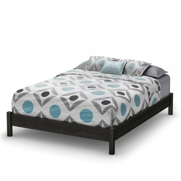 HomeStock Eclectic Elegance Platform Bed On Legs, Queen, Gray Oak, Murphy Bed, Adjustable Bed - 82.8"L x 63.5"W x 13.5"H