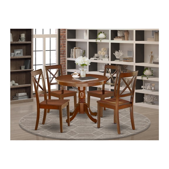 Dining Room Table Set 5 Piece Wood Chairs Eclectic Style Modern Kitchen Table