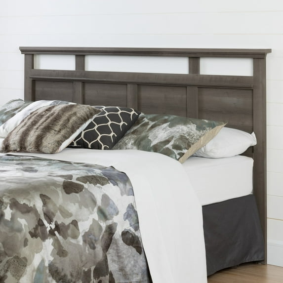 HomeStock Eclectic Escape Headboard, Upholstered Headboard, Wood Headboard, Platform Headboard, Headboard with Storage - King 78-Inch, Gray Maple