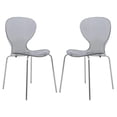 thumbnail image 1 of Modern Side Chairs - Set of 2 - Transparent Accent Dining Chairs - Chrome Base - Stylish & Lightweight, 1 of 9