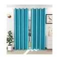 thumbnail image 1 of good-quality Velvet Grommet Curtains - Turquoise Patterned Window Panels, 120x108 Inch Decor, 1 of 3