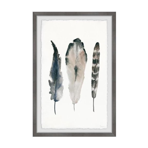 HomeStock Eclectic Escape Textured Feathers Framed Painting Print, Contemporary Wall Decor: Abstract, Digital Art Prints, and Modern Styles for Your Home