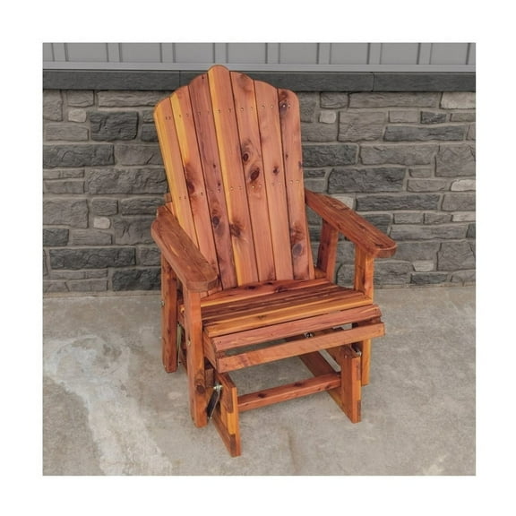 Cedar Glider - Comfortable Fan-Back Outdoor Rocker - Smooth Motion Patio Furniture