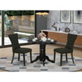 thumbnail image 1 of Round Kitchen Table Set with 2 Dining Chairs - Modern Black Dining Room Set, 1 of 5