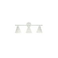 thumbnail image 1 of 26.5" 3-Light Vanity Light - Metal Bar & Frosted Glass Shades - Bathroom, Hallway Decor - White, 1 of 10
