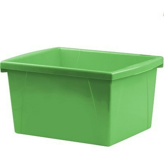 HomeStock Elegant Escape 4-Gallon Storage Bin w/o Lid, Green, 6-Pack