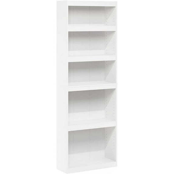 HomeStock French Fabulous Bookcase, Maximized Space Utilization with Sturdy, Ideal for Small Spaces-Color:White,Size:5 Tier Adjustable