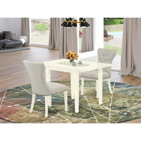 Farmhouse Drop Leaf Dining Table Set - 3 Piece Kitchen Table & Chairs