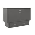 thumbnail image 1 of Queen Murphy Bed Chest Solid Wood - Grey Storage Bed with Mattress & USB Ports - Space Saving Furniture, 1 of 10
