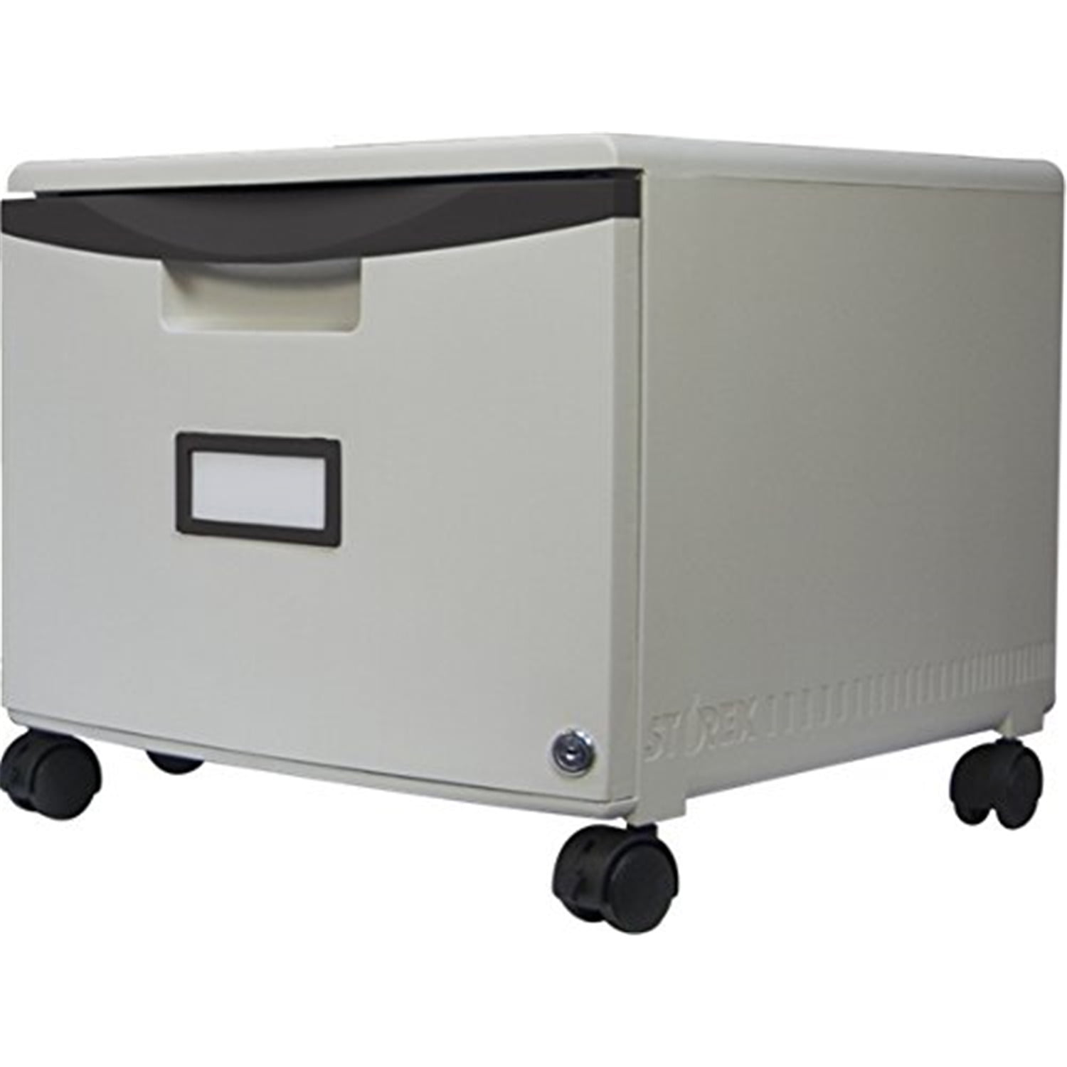 HomeStock Farmhouse Fresh Mobile Lateral Filing Cabinet, Gray/Black, 18.25"x14.75"x12.75", Locks Individually, Fits Letter/Legal Files Easily