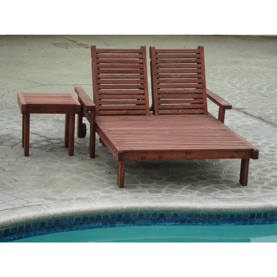 Outdoor Chaise Lounge Double Brown Patio Furniture - Relaxing Daybed for Pool Deck & Backyard