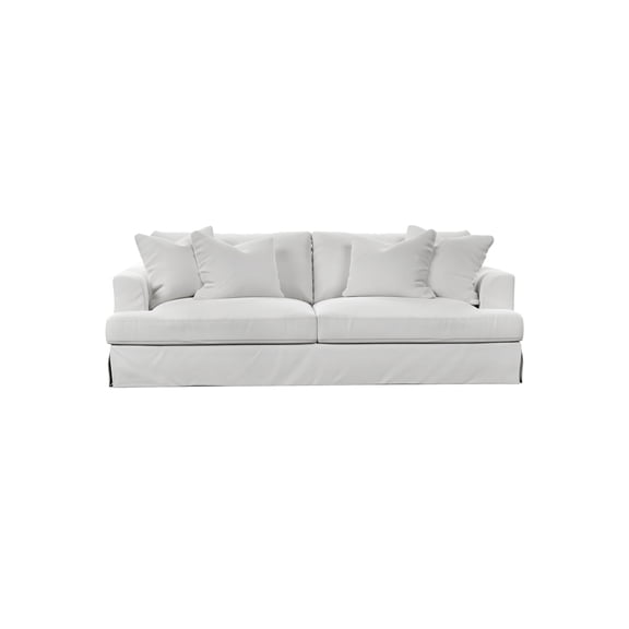 French Country SofaSlipcovered Recessed Arm SofaWashable Performance Fabric94" Sofa with Pillows