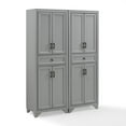 thumbnail image 1 of HomeStock French Fabulous 2-Piece Pantry Set, Distressed Gray, 15 x 47.5 x 67.75 inches, Brass Finish Metal Hardware, Modular Space-Saving Kitchen Pantry Storage Cabinet Set, 1 of 10