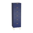 thumbnail image 1 of HomeStock French Fabulous 6 Drawer Lingerie Chest, Navy Blue, Gold Metal Legs and Handles, Ample Storage, Durable MDF Construction, Stylish Design, 55" Tall, 1 of 2