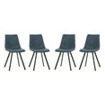 thumbnail image 1 of Modern Leather Dining Chairs - Set of 4 - Stylish Metal Leg Accent Chairs - Home & Restaurant Seating, 1 of 6