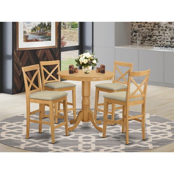 Counter Height Dining Set - Table & 4 Chairs - Modern Pub Style ...