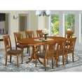 thumbnail image 1 of HomeStock French Flair 9 Piece Set Includes an Oval Dining Room Table with Butterfly Leaf and 8 Linen Fabric Upholstered Chairs, 42x78 Inch, Saddle Brown, 1 of 5