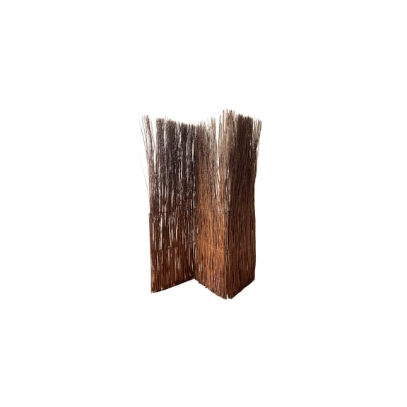 HomeStock Fresh Panel Vertically Aligned Branches Room Divider Brown 63" x 6" x 84" Three Panel Design with Willow Branches on Sturdy Base