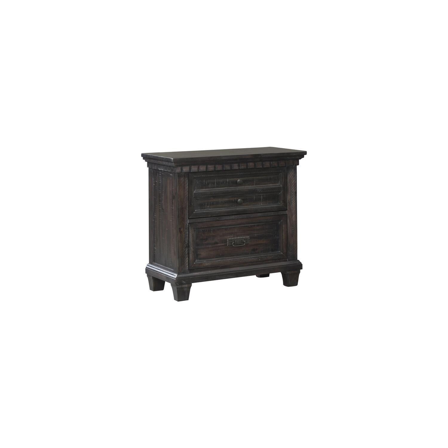 Steele Traditional 3-Drawer Nightstand in Smokey Gray Oak with LED Light