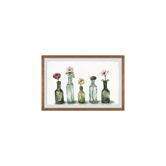 HomeStock Global Glam Flower in a Bottle Framed Painting Print, Contemporary Wall Decor: Abstract, Digital Art Prints, and Modern Styles for Your Home