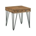 thumbnail image 1 of Modern End Table with Storage - Industrial Accent Table, Light Walnut Finish, 22x22x23 Inches, 1 of 1