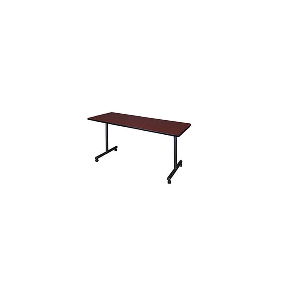 HomeStock Global Greatness 24" Mobile Training Table in Mahogany available in various lengths combines elegant wood finish and mobility for dynamic workspaces