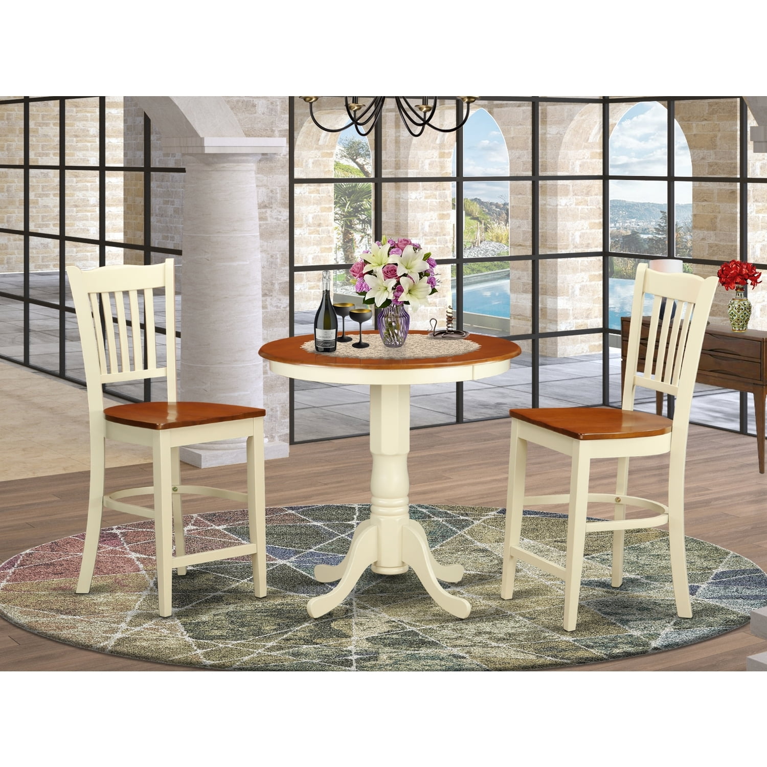 HomeStock Global Greatness Counter Height Set - High Top Table And ...