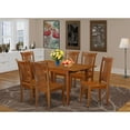 thumbnail image 1 of Kitchen Dining Table Set with Chairs - Small Space Table & 6 Chairs - Saddle Brown Finish, 1 of 5