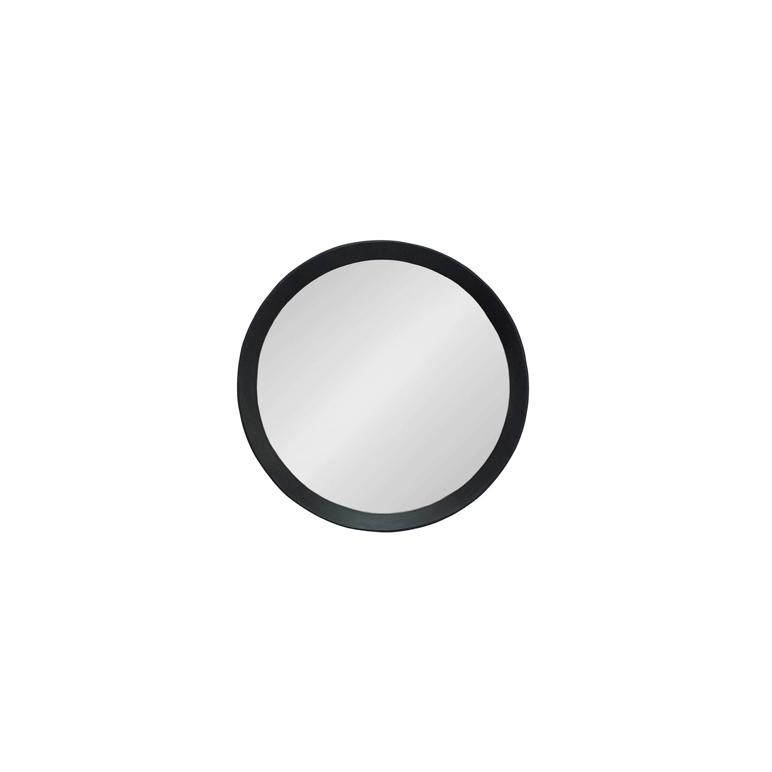 20" Round Black Mango Wood Decorative Wall Mirror