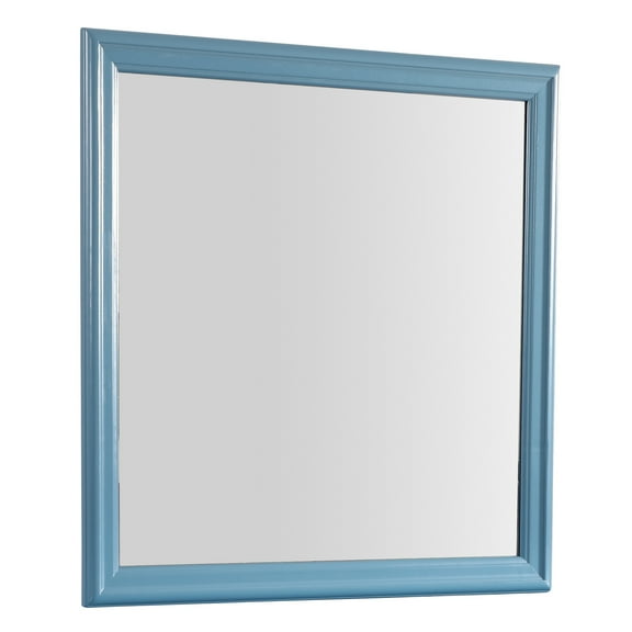 Large Decorative Mirror - Teal Frame, Low Distortion Glass, Bedroom Vanity Mirror, Stylish Wall Mirror