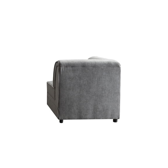 HomeStock Global Greatness Modular - Wedge & 1 Pillow, Gray Velvet