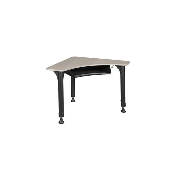 HomeStock Gothic Glamour 28" x 28" Maple Height Adjustable Activity Desk for Classrooms with Book Storage and Safety Rounded Corners for All Ages