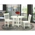 thumbnail image 1 of 3 Piece Dinette Set - Round Table & 2 Chairs - Elegant White Finish - Modern Dining Room Furniture, 1 of 1