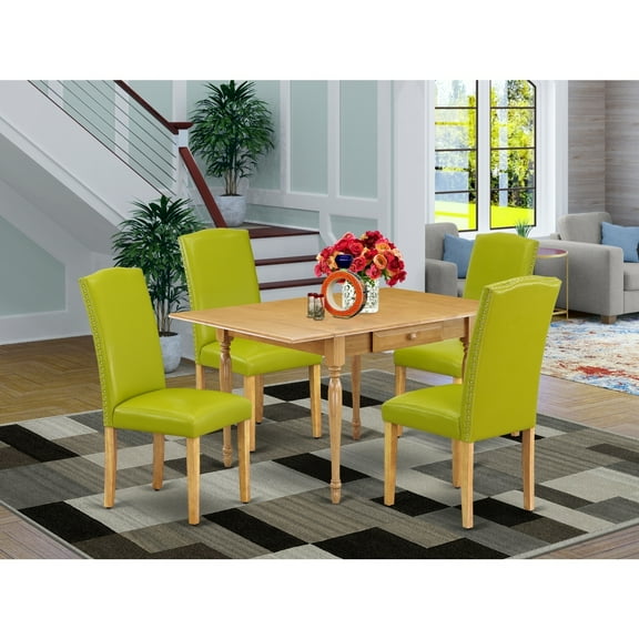 Small Space Dinette Set - 5 Piece Dining Table & Chairs - Modern Gothic Glamour Design