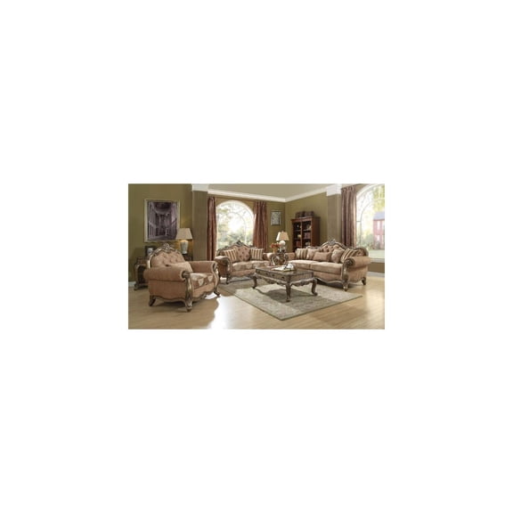 HomeStock Gothic Glamour Chair w/1 Pillow, Fabric & Oak