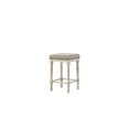 thumbnail image 1 of HomeStock Gothic Glamour Counter Height Stool in Tan Fabric & Antique White Finish, 1 of 1