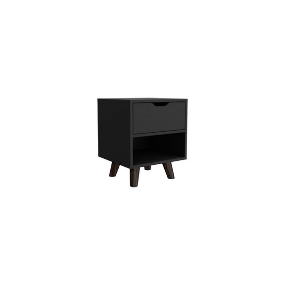 HomeStock Gothic Glamour Nightstand, 12.4"W x 4"H x 11.2"D Drawer, 36.9"W x 5.9"H x 13.9"D Open Shelf for Essentials and Decorative Items