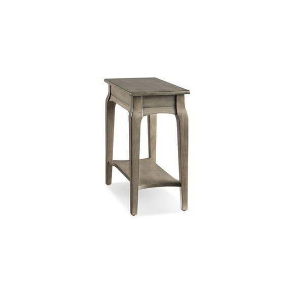 HomeStock Gothic Glamour Side Table with Shelf, 12"L x 24"W x 24"H, Smoke Gray Wash, Stylish end table perfect for bedroom Decor