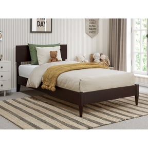 HomeStock Gothic GlamourTwin Solid Wood Modern Low Profile Platform Bed in Espresso