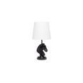 thumbnail image 1 of Chess Horse Lamp - 17" Black Polyresin Table Lamp with Fabric Shade - Unique Bedroom Decor, 1 of 6