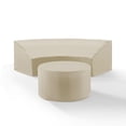 thumbnail image 1 of Patio Furniture Covers - Round Sectional & Coffee Table Set - Protective Vinyl Covers - Weather Resistant - Tan, 1 of 7