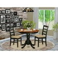 thumbnail image 1 of Gothic Dining Set - 3 Piece Round Table & 2 Linen Chairs - 36 Inch Kitchen Table, 1 of 5