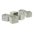 thumbnail image 1 of Fabric Storage Baskets Set of 6 - Foldable Linen Bins for Home Organization - Beige Capri Design, 1 of 1