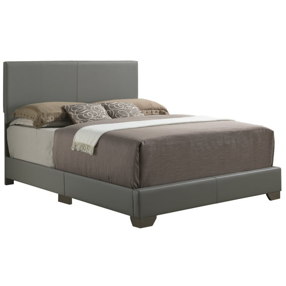 Gothic Grandeur Bed - Light Grey Upholstered Platform Bed Frame - Modern Bedroom Furniture