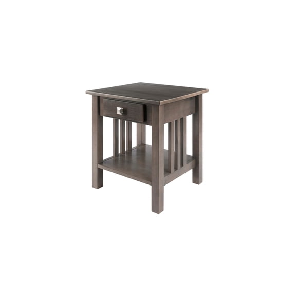 HomeStock Gothic Grandeur End Table, Oyster Gray